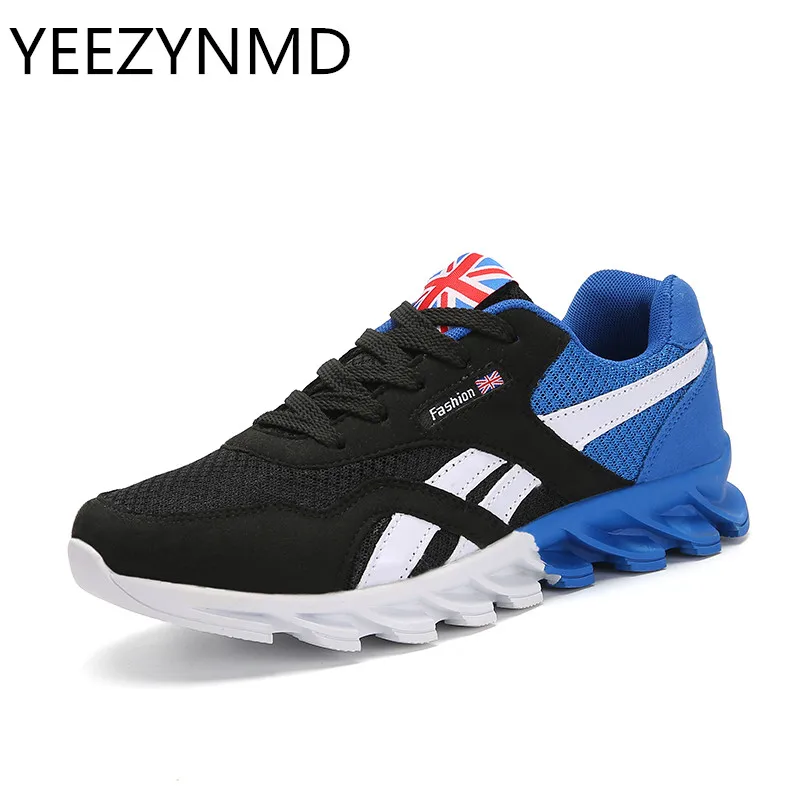 Мужская повседневная обувь летняя дышащая мужская Zapatillas Hombre на шнуровке синего и