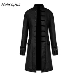 Helisopus мужская куртка Готическая парча куртка платье пальто с длинным рукавом стоячий воротник куртка в псевдостаринном стиле Мужское