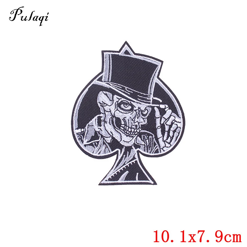 Skull Cross Patch Iron Sew On Cloth Embroidered Badge Motorbike Motorcycle Biker