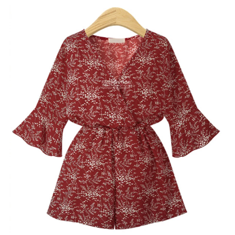 

2019 New Summer Plus Size 5XL Ladies Playsuits Eeuropean Style Print Women Jumpsuit Fashion Ruffles Short Rompers Brand Clothing