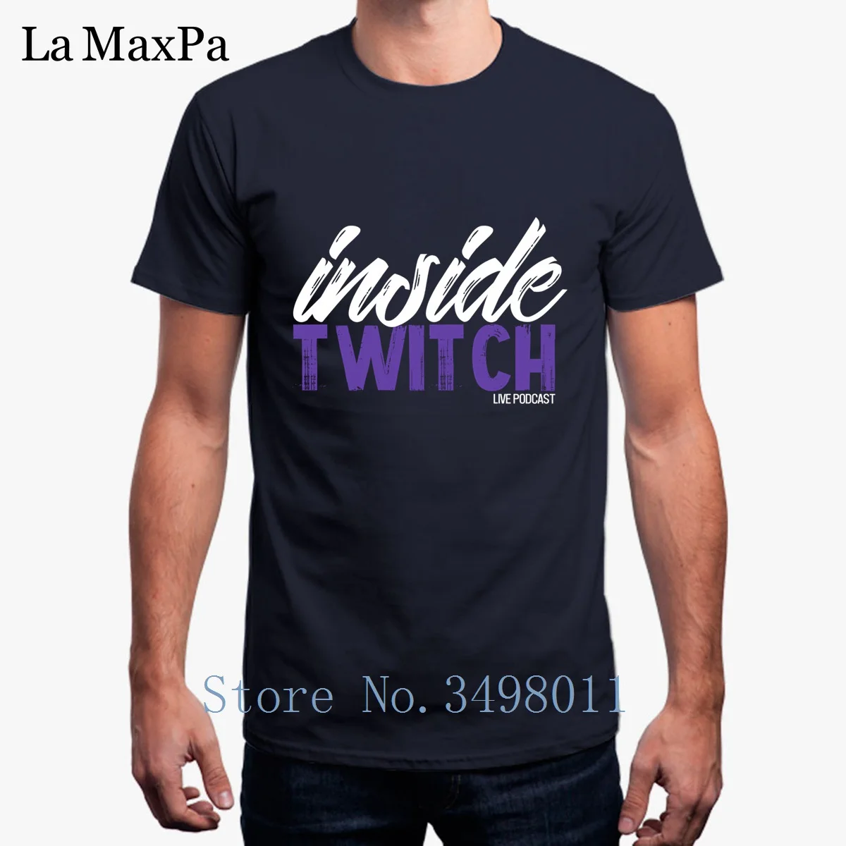 Забавная Повседневная мужская футболка Twitch Podcast крутая с круглым вырезом Мужская