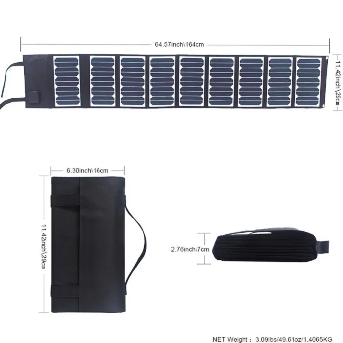 60W 5V/18V folding Solar Panel Charger For Mobile Phones / Power Bank / Laptops Sadoun.com