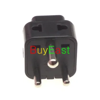 

10 X INDIA, Sri Lanka Travel Adapter Type D AC Plug With 2 Power Outlet Convert UK/US/AU/EU World Plug Black Color