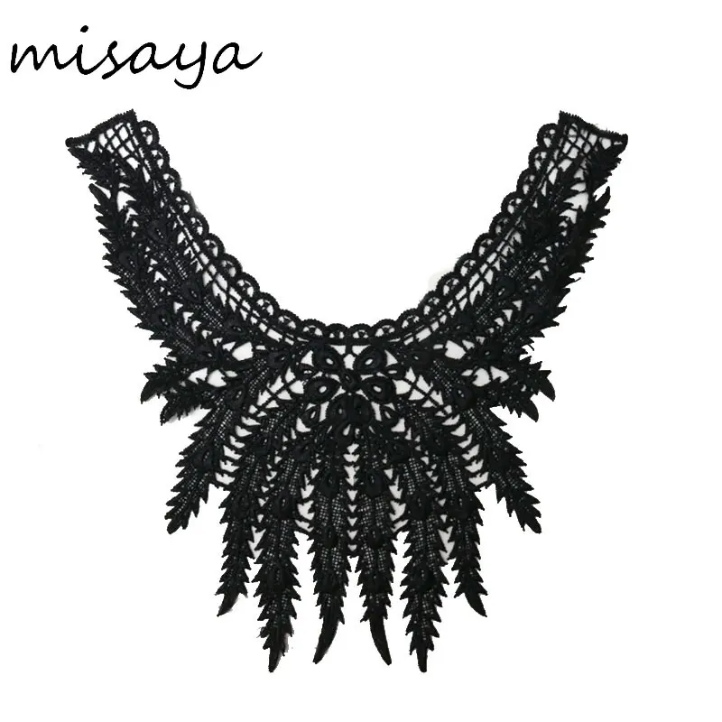 

Misaya 1pc New Style Peacock Feather Embroidered Lace Neckline Collar Lace Venise Applique Scrapbooking Sewing Accessories