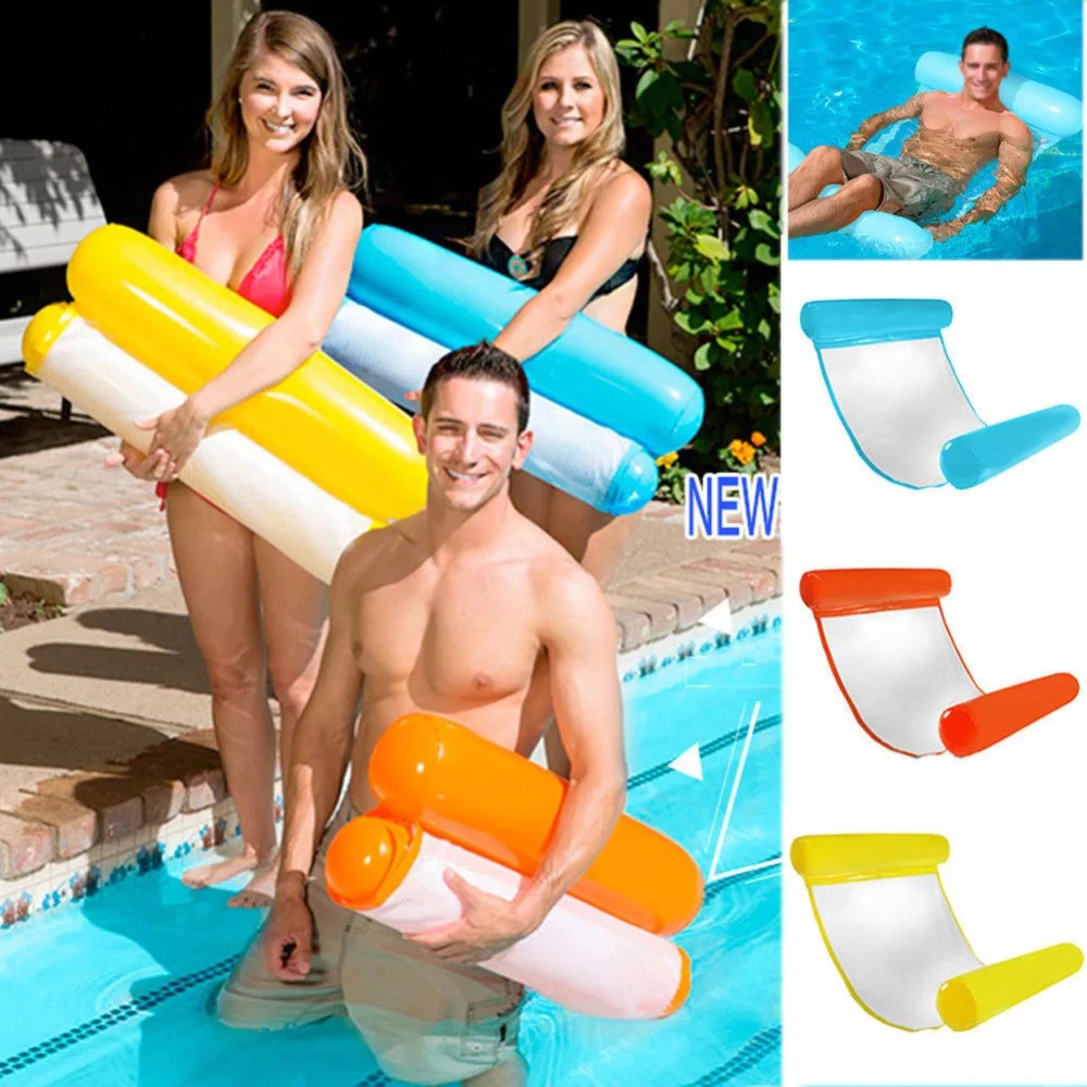 

Outdoor Foldable Water Hammock Single People Increase Inflatable Air Mattress Beach Lounger Floating Sleeping Bed Chair
