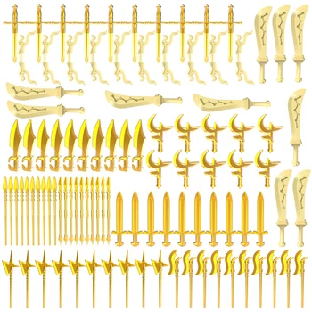 

UTOYSLAND 100Pcs Medieval Retro Style Figure Long Sword For DIY Small Particle Building Block Bricks Model Children Gift Toys