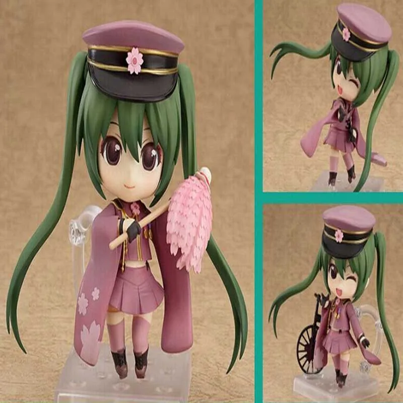

Japan Cute 4" Nendoroid Vocaloid Hatsune Miku Sakura Pink Set PVC Action Figure Model Collection Toy