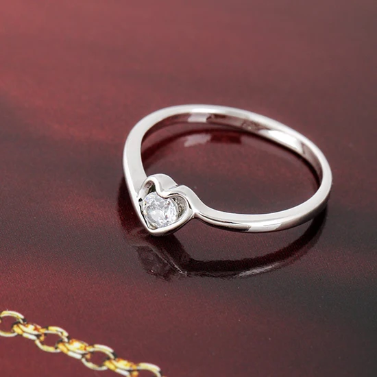 new fashion wedding rings plated 18k real gold with crystal elegant cute heart ring - Cute Wedding Rings new fashion wedding rings plated 18k real gold with crystal elegant cute heart ring - Cute Wedding Rings
