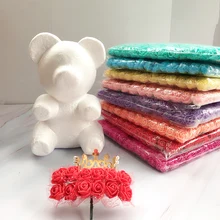 15/20 см пены Роза с мишкой Тедди пресс-форм 144 шт Искусственные из ПЭ розы искусственные цветы для Свадебная вечеринка украшения дома подарок ко Дню Святого Валентина