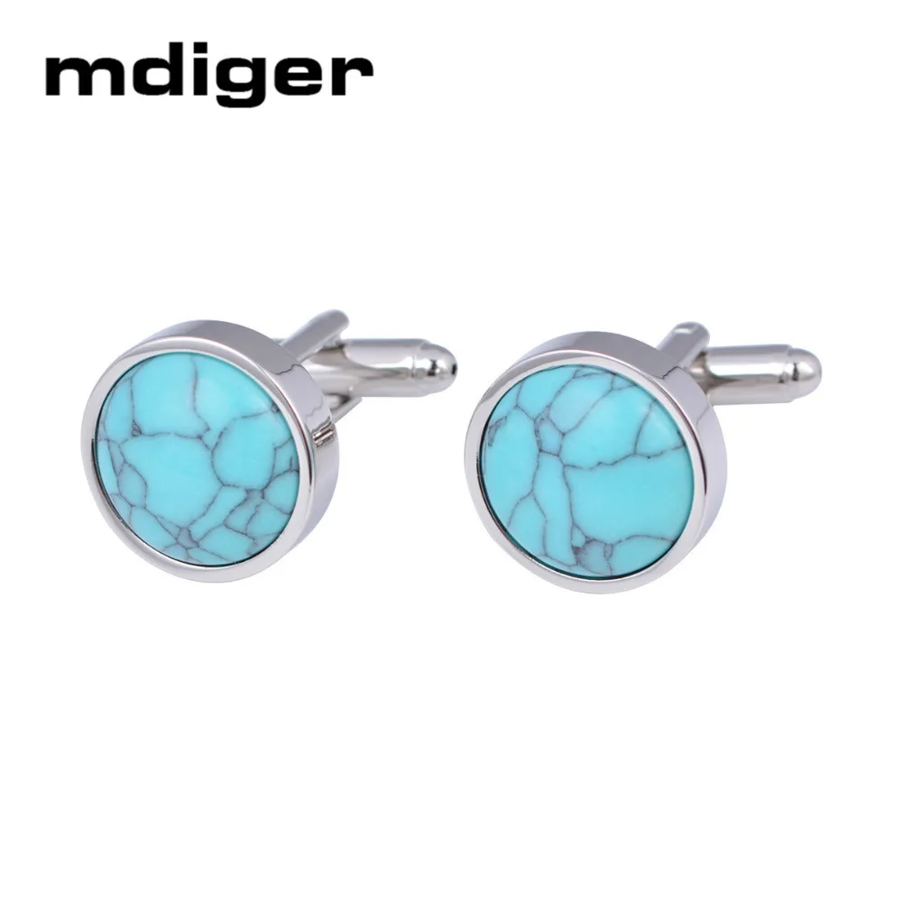 

Mdiger High Quality Shirt Cufflinks for Mens Fashion Round Stone Cufflink Cuff Button Copper Designer Men's Suit Cuff Links