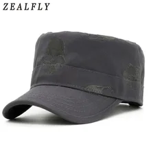 Ретро Роскошный вышитый Череп Мужская военная шляпа хлопок армейская плоская кепка модная Солнцезащитная Повседневная Женская Бейсболка