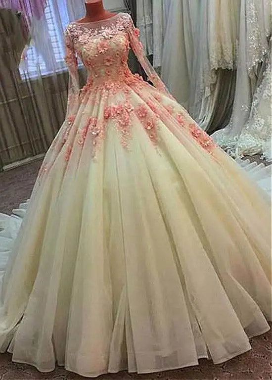 Мусульманские свадебные платья с длинным рукавом Vestido De Noiva бальное платье из