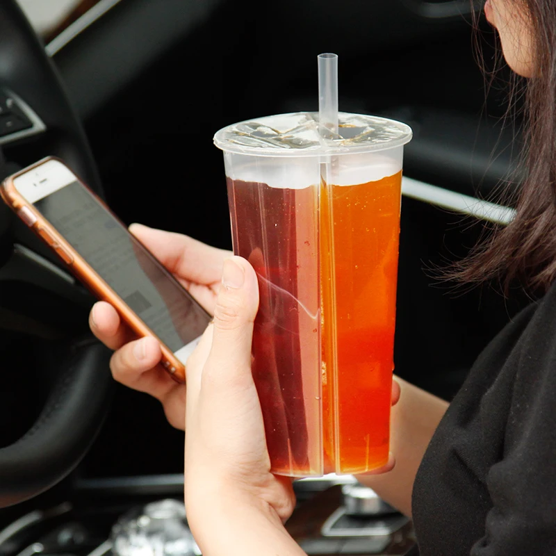 

Share the cup Disposable Plastic Cups Juice cold drink Milk Tea Beverage cup Food grade PP 10PCS