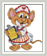 The sport mouse (3) – nurse cross stitch kit 14ct 11ct count print canvas stitches embroidery DIY handmade needlework plus