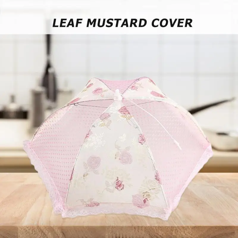 Home Food Cover Anti Mosquito Fly Resistant Lace Foldable Umbrella Table Desk Food Cover for Kitchen Gadget Outdoor Picnic