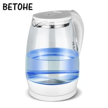 BETOHE, электрический чайник, чайник, быстрый нагрев, горячая вода, кипячение, чайник, стеклянный, синий светильник, нагрев чайников, автоматическое отключение, котел, 2л