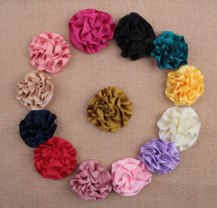 

Yundfly 3pcs Fashion Satin Rolled Fold Carnation Handmade Fabric Flower Baby Girls Headband Flower Hair Accessories