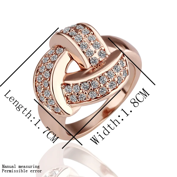 Clical 18k Rose Gold Plated Women Elegant Wedding Rings Clical 18k Rose Gold Plated Women Elegant Wedding Rings Genuine Austrian Crystal Fashion Costume Jewelry