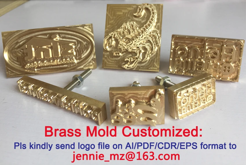 BOSSDEN DIY Brass Logo Copper Embossed Mold Hot Foil Stamping Mold