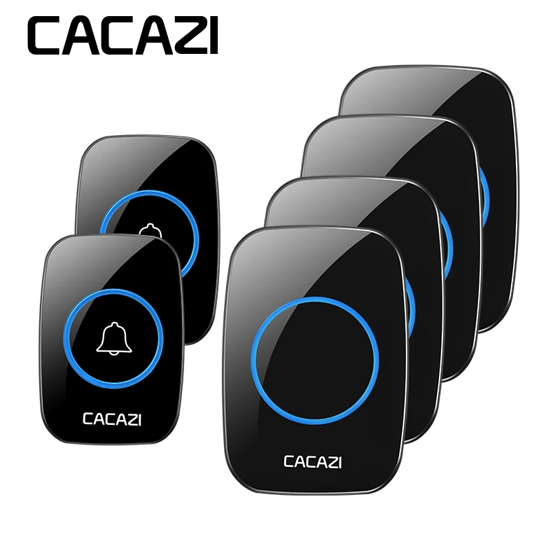 

CACAZI New LED Intelligent Wireless Waterproof Doorbell 300m Remote UK US EU Plug Home Cordless Door bell 60 Chimes 5 Volumes