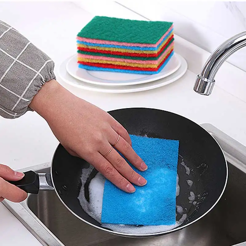 10pcs Scouring Pads Kitchen Household Towel Wash Cloth Dish Highly