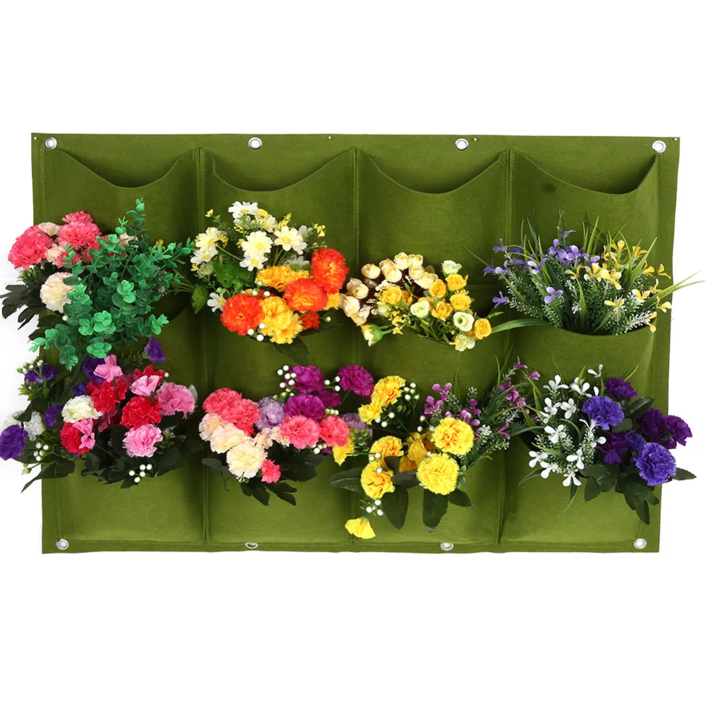 Зеленый вертикальный мешок для выращивания садоводства, настенный контейнер для выращивания цветов, мешки для выращивания клубники, товары для сада и дома