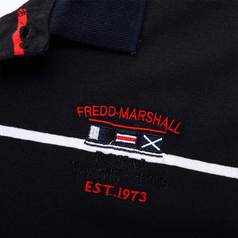 Fredd Marshall Новые повседневные рубашки поло kaatoen мужские рубашки поло с коротким рукавом в горизонтальную полоску Para рубашка мужская FM043