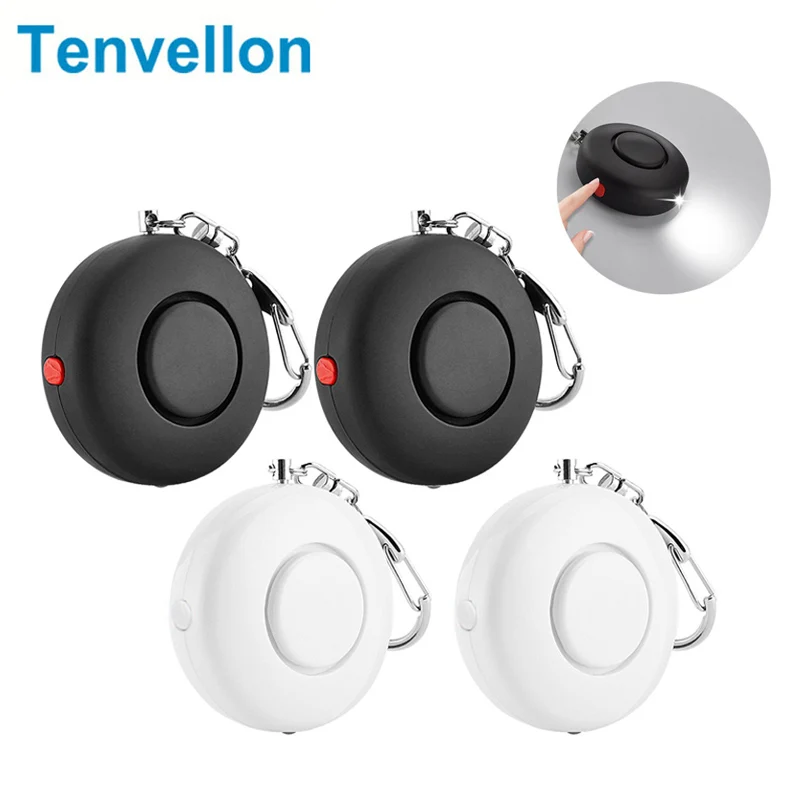 

Tenvellon Self Defense Alarm 4pcs Mini Keychain Personal Alarm Emergency Alarm Security Protection Defense Tool with LED Alarma