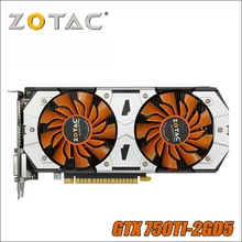 Оригинальная видеокарта ZOTAC GPU GTX 750Ti 2 Гб 128 бит GDDR5 видеокарта карта для nVIDIA GeForce GTX750 Ti 2GD5 GTX 750 1050