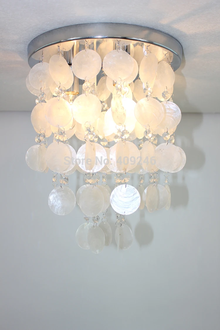 

Modern Marial Rocks MediterranMulticolor Romance Seashell Lamp Ceiling Lamp Use E14X3 Bulb Lighting For Bedroom Hall Dining Room