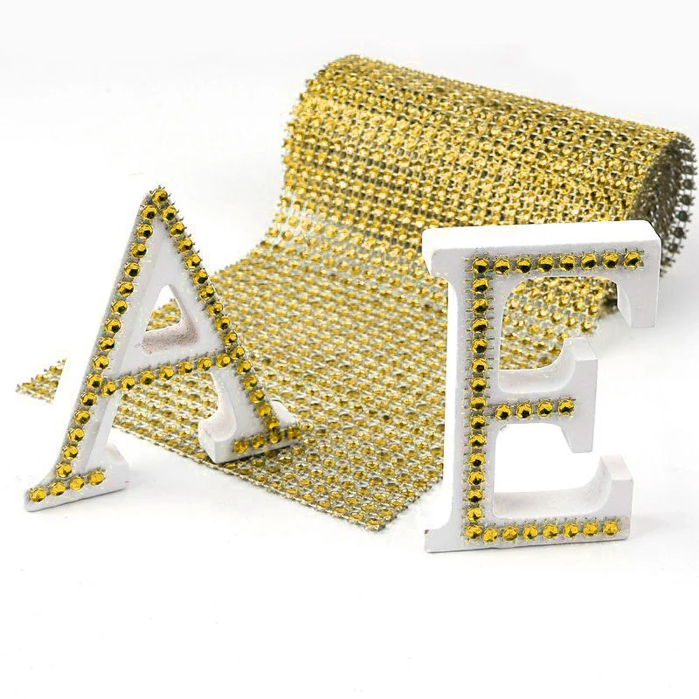

1yard 8 24 Rows DIY Gold Silver Color Diamond Mesh Rhinestone Wraps Ribbon Wedding Christmas Bridal Birthday Party Home Decor