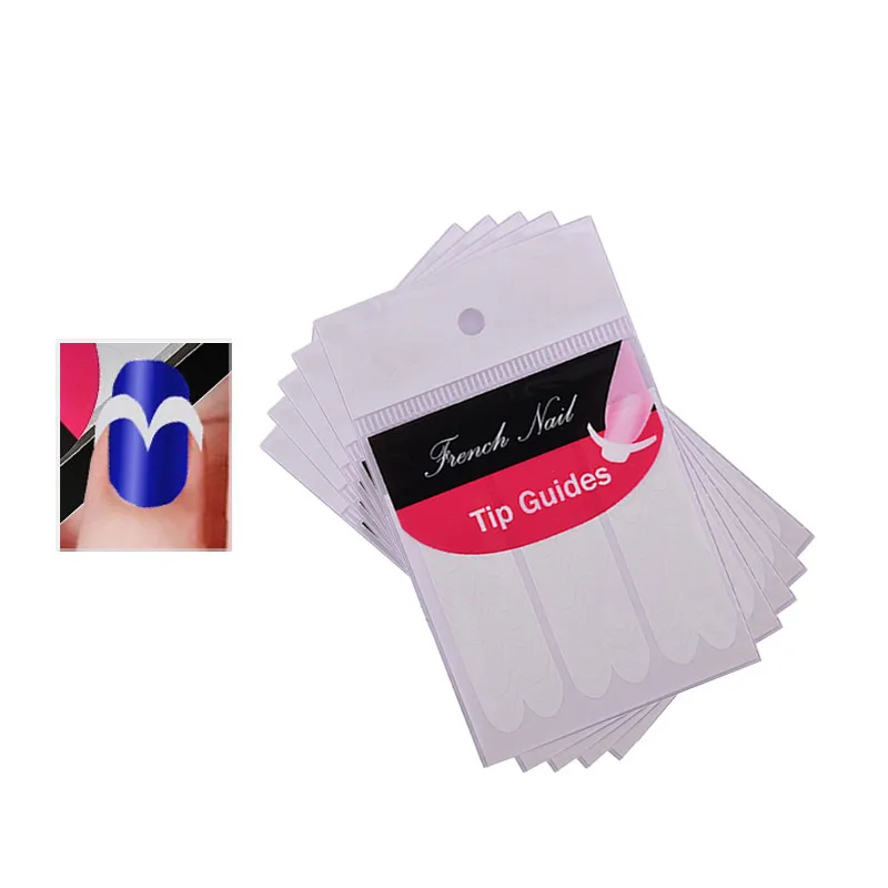 

Hot Sale 5 Packs French Manicure Smile Tip Guides Pedicure DIY Nail Art Stickers Makeup Tools For Nail Art UV Gel Sticker