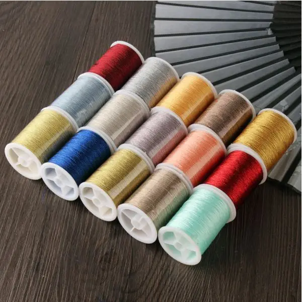 15pcs Dia.0.5mm22yards/pcs 6strands Metallic Glitter Polyester Braiding