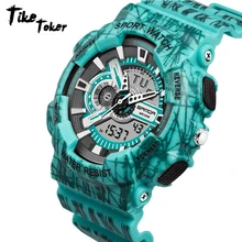 TIke Toker, hock стильные модные цветные мужские и женские спортивные уличные цифровые аналоговые сигнализации 30 водонепроницаемые военные G Watche мужские Relogio