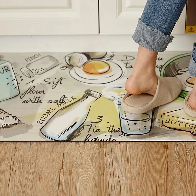  XYZLS Anti-slip Kitchen Mat Modern Waterproof Carpets PU Printed Entrance Doormat Tapete Bedroom Li - 32913890078
