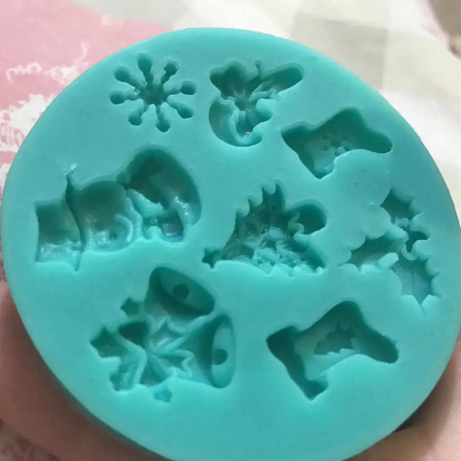 1 шт Рождественская Силиконовая Форма Fondant(сахарная) пресс-форма для тортов декоративные инструменты Снежинка, снеговик, Рождественская елка форма для выпечки, шоколада пресс-форм