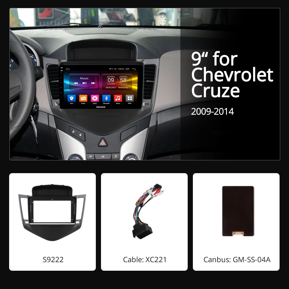 Excellent Ownice K1 K2 K3 Android 9.0 Car radio GPS DVD Player for Chevrolet Cruze 2009 - 2014 Octa Core 2G RAM 32G ROM Support 4G DAB+ 1