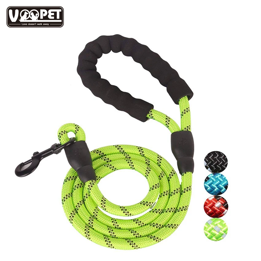 Pet Leash Reflective Strong Dog Leash 5ft Long with Comfortable Padded Handle Heavy Duty Training Durable Nylon Rope Leashes