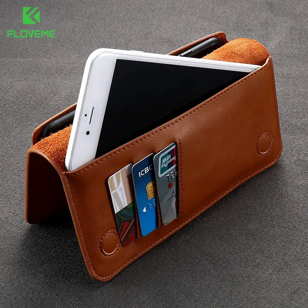 Floveme натуральная кожа кошелек чехол для iPhone 7 8 X XR XS MAX универсальный samsung 9 S8 S9 Plus