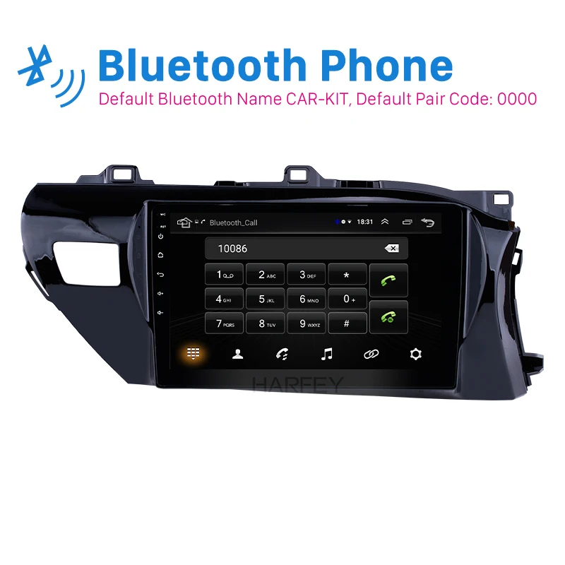 Perfect Harfey 10.1" 2din Android 8.1 Car GPS Radio for Toyota Hilux Right Hand Drive 2016 2017 2018 Head unit Mirror Link 3G bluetooth 1