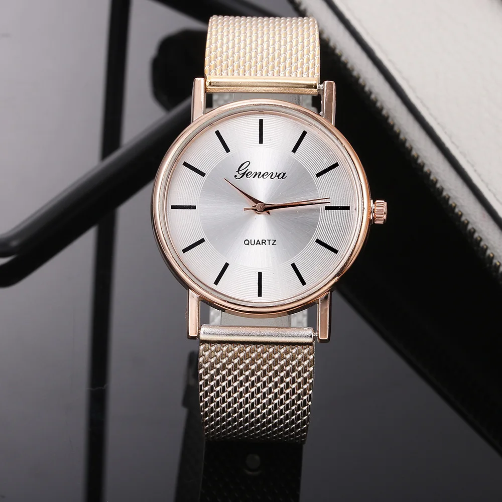 Бизнес часы наручные для мужчин простой стиль пояс сетки для мужчин для женщин кварцевые часы унисекс 100 шт./лот