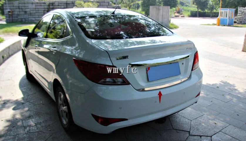 Накладка на заднюю крышку багажника автомобиля, накладка на заднюю дверь, подходит для hyundai VERNA Solaris 2010 2011 2012 2013 abs хром