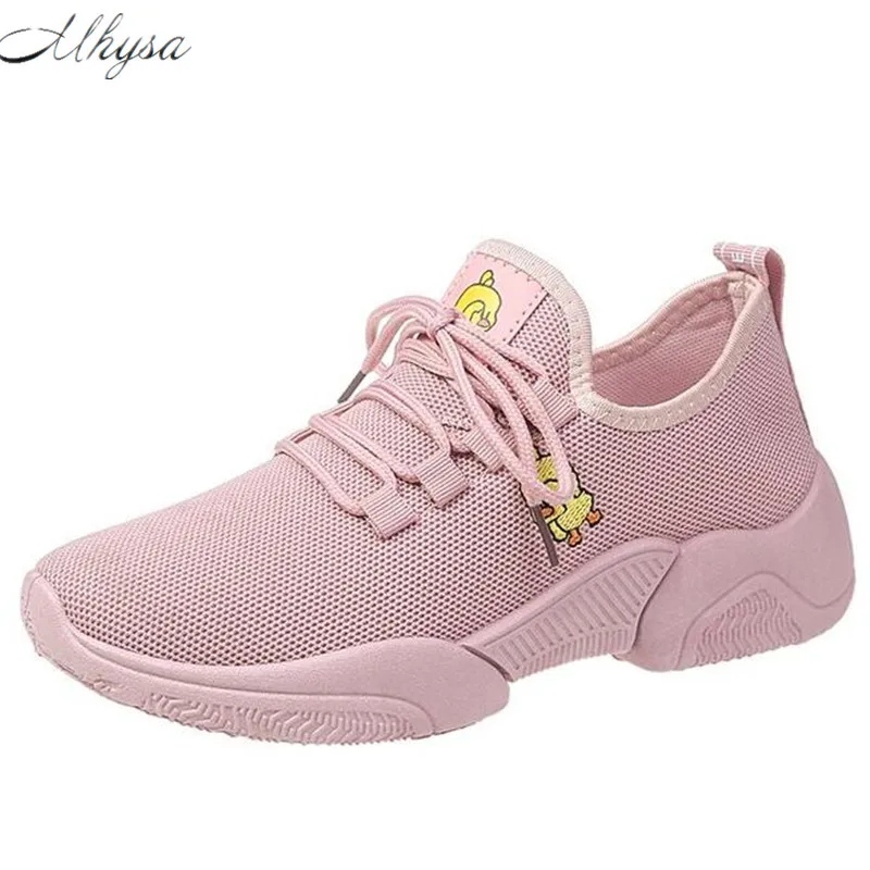 

Mhysa 2019 new ladies casual shoes spring autumn fashion small yellow duck breathable mesh ladies shoes flat shoes sneakers L264