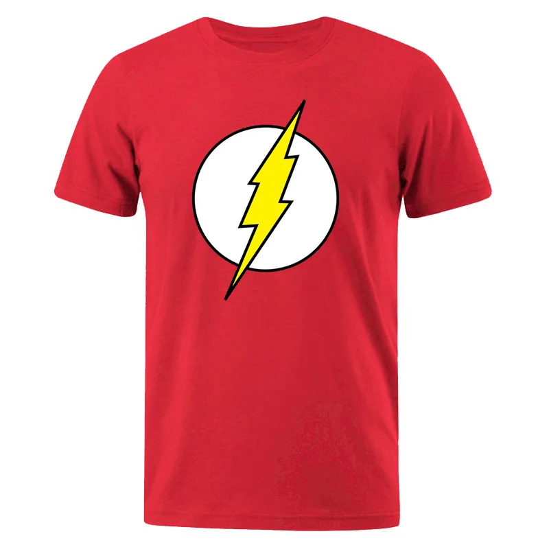 The BIG BANG Theory T-SHIRT The lightning Print The Flash Men T Shirts Hot Sale Casual Tee Shirt Cotton Clothing Plus Size 3XL