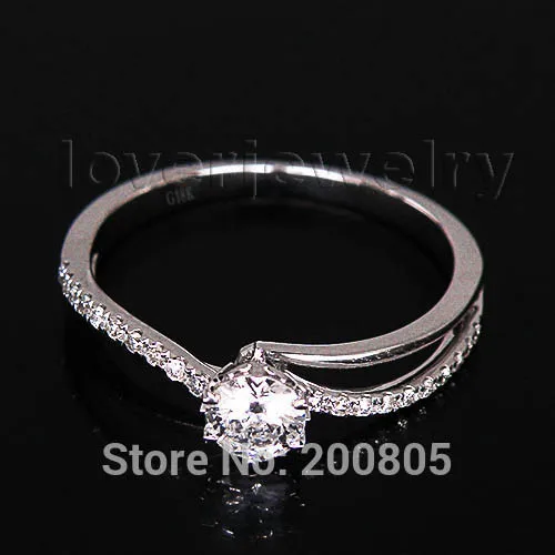 

Vintage Bridal Ring,Solid 18kt White Gold 0.37Ct Diamond Wedding Band Ring WU140