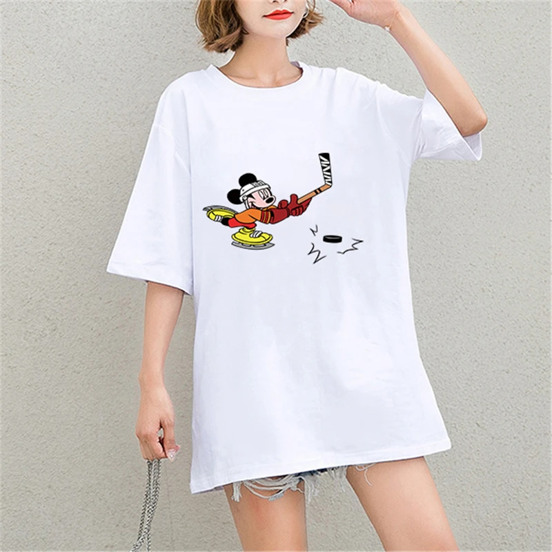 

New Tshirt Cute Mickey Mouse Cartoon Print Short Sleeve Harajuku Tops & Tees Fashion Casual Sexy Cotton Plus Size T Shirts Women