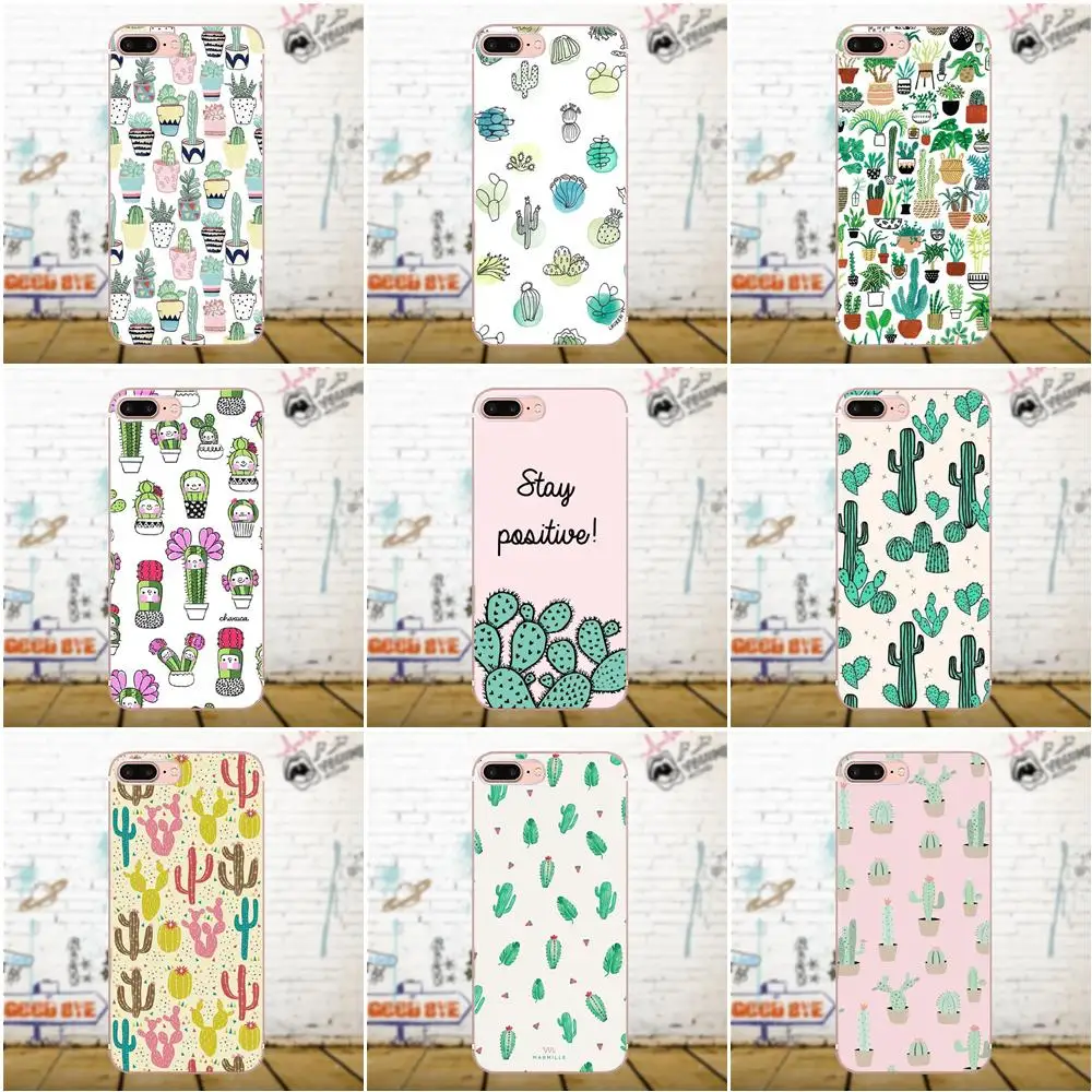 

Bixedx Cactus For Galaxy A3 A5 A7 J1 J3 J5 J7 2016 2017 S5 S6 S7 S8 S9 edge Plus Soft Silicone TPU Transparent Case Accessories