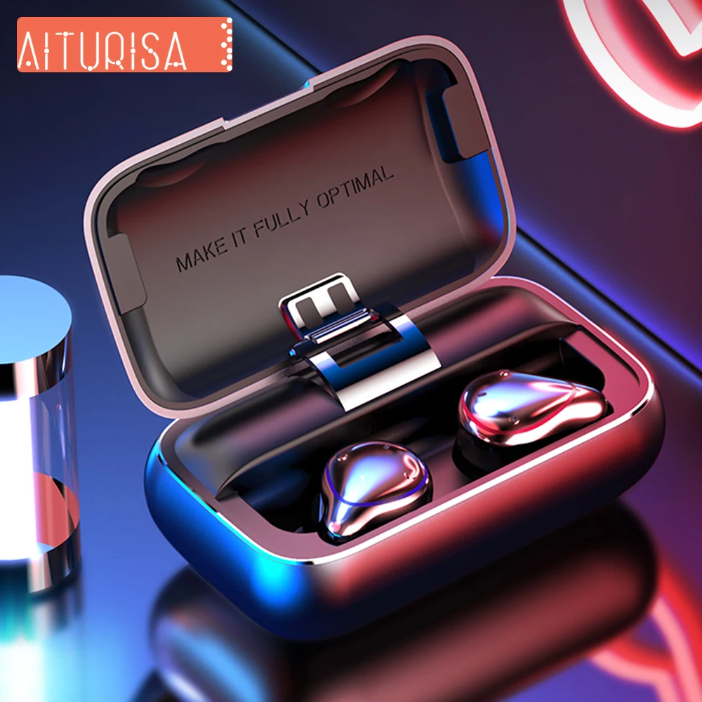 

TWS Wireless Earphones IPX7 Waterproof Bluetooth Earbuds Mini Invisible Wireless Stereo Earphone with Microphone Handsfree Calls