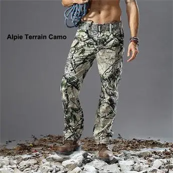 Тактическая Военная, Армейская, камуфляжная для луговой местности Ripstop мужские штаны охотничий бионический Камуфляжный боевой - Цвет: Alpie