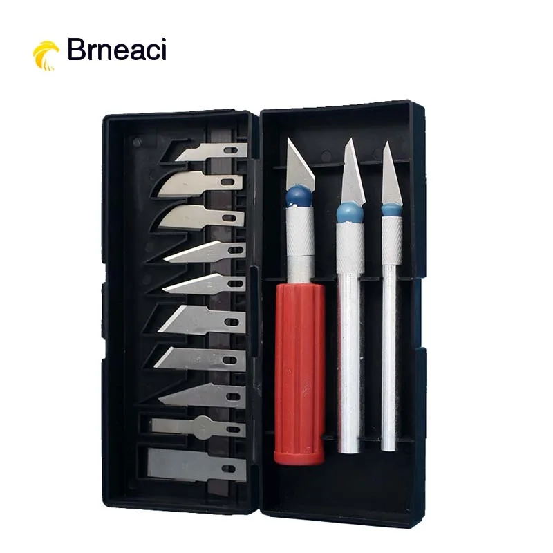 

Brneaci Metal Handle Scalpel Knife Tools Kit Cutter Engraving Craft knives for Mobile Phone Laptop Repair Hand Tool Blade